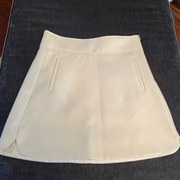J Crew Winter Ivory Wool Mini Skirt - Picture 3 of 7